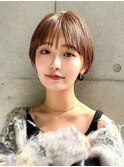 【GEEKS渋谷】マッシュショートボブ/キャラメルベージュ/透明感