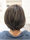 白髪ぼかしハイライト ショート