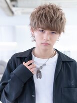 メンズマッシュハイトーンカラー短髪束感モテ髪