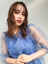 グリンプス 大濠店(Glimpse) 韓国ヘア シースルーバング こなれ感 カール ベージュカラー