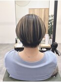 太めスライシングハイライトホワイトミルクティー本厚木