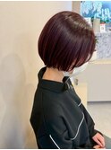 【ブリーチなしダブルカラー】つるんとマッシュボブ/パープル