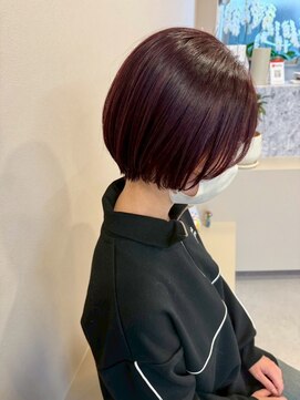 エトレ(etore) 【ブリーチなしダブルカラー】つるんとマッシュボブ/パープル
