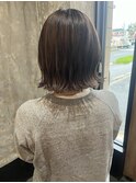 透け感カラー◎流行りの切りっぱなしレイヤーボブ
