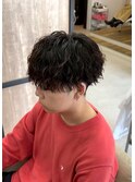 ツイストスパイラルマッシュツーブロック刈り上げ