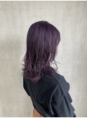ラベンダーグレージュ　パープルカラー　ダブルカラー　透明感