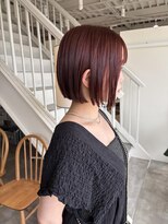 グリーン(green)&nbsp;リナ　ブリー無しのボルドーカラーとボブ