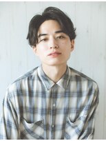 ホヌア(hoNua.)&nbsp;メンズマッシュ　センターパート　ニュアンスパーマ