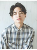 メンズマッシュ センターパート ニュアンスパーマ