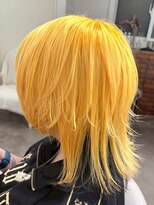 ルネラトーキョー(RUNERA TOKYO)&nbsp;イエローカラーデザインカラーウルフカットハイトーン