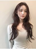 【レイヤー】アンバーグレー×ロングレイヤーヘア