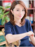 アシンメトリー前下がりレイヤーミディアムc4川口20代30代40代
