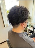 《見附 今町》メンズ ツーブロ アップバング