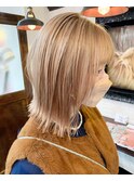 #ベージュカラー#ブリーチカラー#ボブヘア#ケアブリーチ