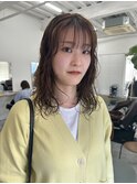 セミロングゆるパーマ