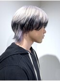 ホワイトパープル×エンドカラー　水戸/メンズ/ブリーチ