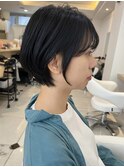【VIVO】ショートカット 黒髪ショート 丸みショートボブ 段低め