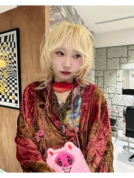 束 blonde color／layer cut