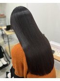 ワンカールレイヤー切りっぱなしボブエアリーロング