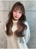 ミディアムヘア暗めカラー/デザインカラー/フェイスフレーミング
