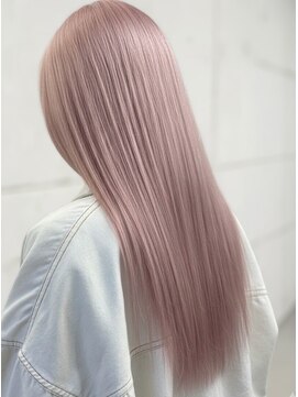 ハイトーン×ピンクベージュ◎透明感抜群ストレートロング