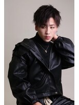 メンズサロン キング 梅田店(Men’s salon K!ng) フェザーショートアップバングセンターパートメンズハイライト