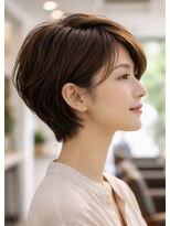 リアン アオヤマ(Liun Aoyama) 大人上品ショート/耳かけ/アッシュブラウン/30代/40代/50代
