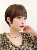 Say.丸みショート顔周りカットウォームベージュローズブラウン