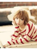 Relato★秋髪くせ毛風ルーズ栗色ショート