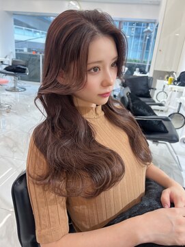 ランテルディ 渋谷(LANTERDIT) 顔まわりカット　Wカラー　くびれヘア　韓国ヘア