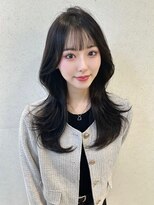 ラルムバイシー 新宿(LARME by Sea)&nbsp;シースルーワイドバング×レイヤーカット(新宿/韓国)