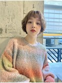 おしゃれふわりミニボブ顔回りレイヤーワイドバング