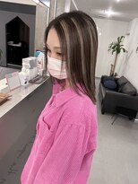 キング 枚方店(K!ng)&nbsp;ハイライトカラーミルクティーベージュケアブリーチダブルカラー