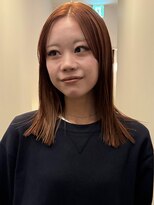 サンプラス(san+)&nbsp;切りっぱなしボブ/オレンジ/ベージュ/顔周りレイヤー