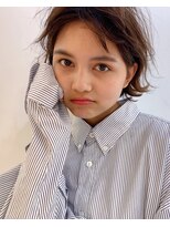 グッデイ ヘアー(GOOD DAY HAIR)&nbsp;ミニボブ 毛先パーマ　黒髪 シアーグレージュ　くすみベージュ