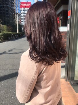 フロート 小阪店(float) ラベンダーアッシュ_エアリーミディ 黒髪 ホワイトアッシュ