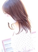 :ミディアム :コテ巻き :ゆるウェーブ :ナチュラル