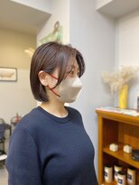 アンドチル 渋谷(AND CHILL)&nbsp;ミニボブ/サイドバング/ピンクブラウン　渋谷