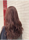 20代30代ソフトウルフ肩ラインダブルカラーピンクカラー