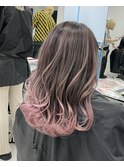 ペールピンクバレイヤージュ