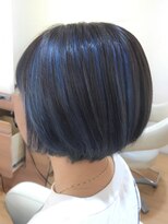 ニューヨークニューヨークマザーズ(NYNY Mothers)&nbsp;アンブレラカラー/暗髪/ブルー/ショートボブ