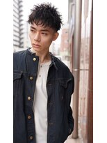 ロミーオム 本厚木(ROMMY. Homme)&nbsp;刈り上げツーブロックアップバングショートパーマメンズヘア