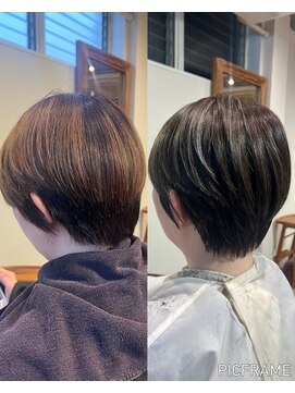 ワンコア (ONE CORE) 白髪ぼかしハイライトマットグレーカラー!