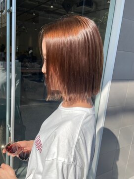 ローヴ 梅田(L'aube) 切りっぱなしボブ 大人ボブ 髪質改善 丸くないボブ