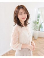 バグズ ヘアデザイン 桔梗が丘店(Baguz HAIR DESIGN) くびれレイヤーミディ×シアーベージュ×大人ナチュラル