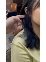 アンサ 城陽寺田店(ANSA)&nbsp;艶感ネイビーブラック×韓国風ロングレイヤー