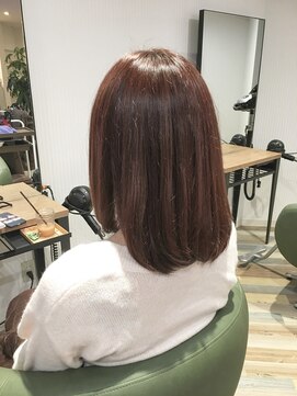ヘアースパリゾート リアン 燕三条店(Lien) ピンクブラウン_ミディボブ_ワンカール