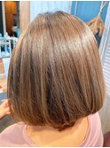 大人女子グレージュ/ボブスタイル