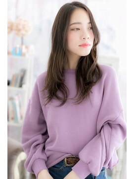 ミック 日暮里店(miq) オリーブアッシュセンターパートかきあげ前髪抜け感ヘアa1