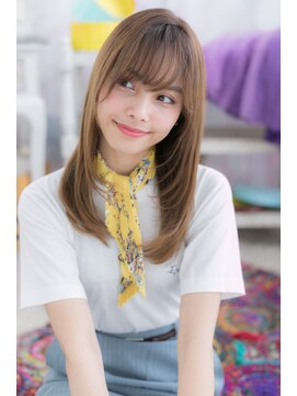 ミック 日暮里店(miq) 外国人風ことりベージュシースルーバングロングレイヤーb1